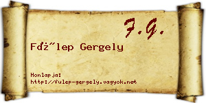 Fülep Gergely névjegykártya