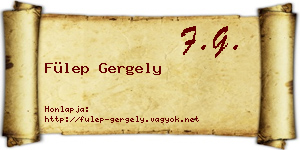 Fülep Gergely névjegykártya